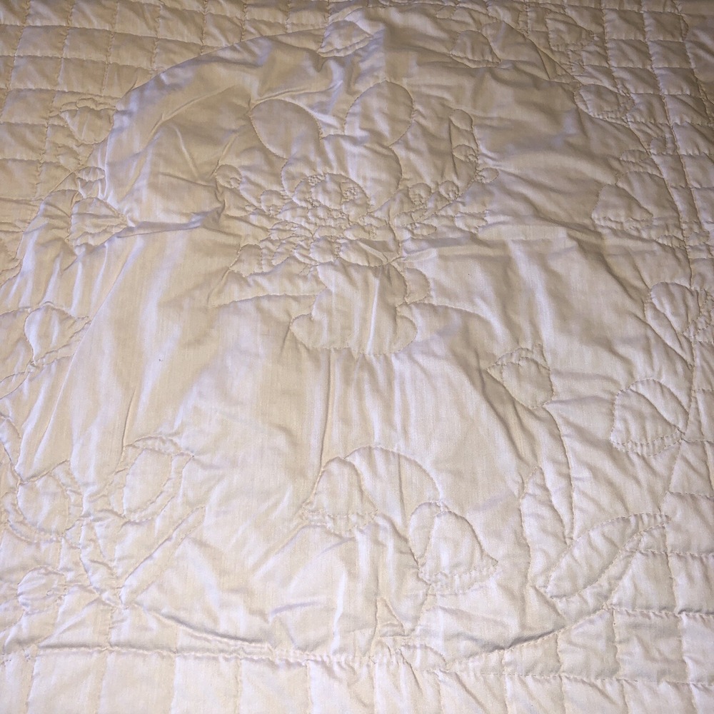 Large Handmade Baby Quilt Lavender 53.5 x 38 inches Floral - Picture 3 of 7